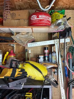 Benchtop Band Saw With Gas Cans And Workshop Tools - Image 3