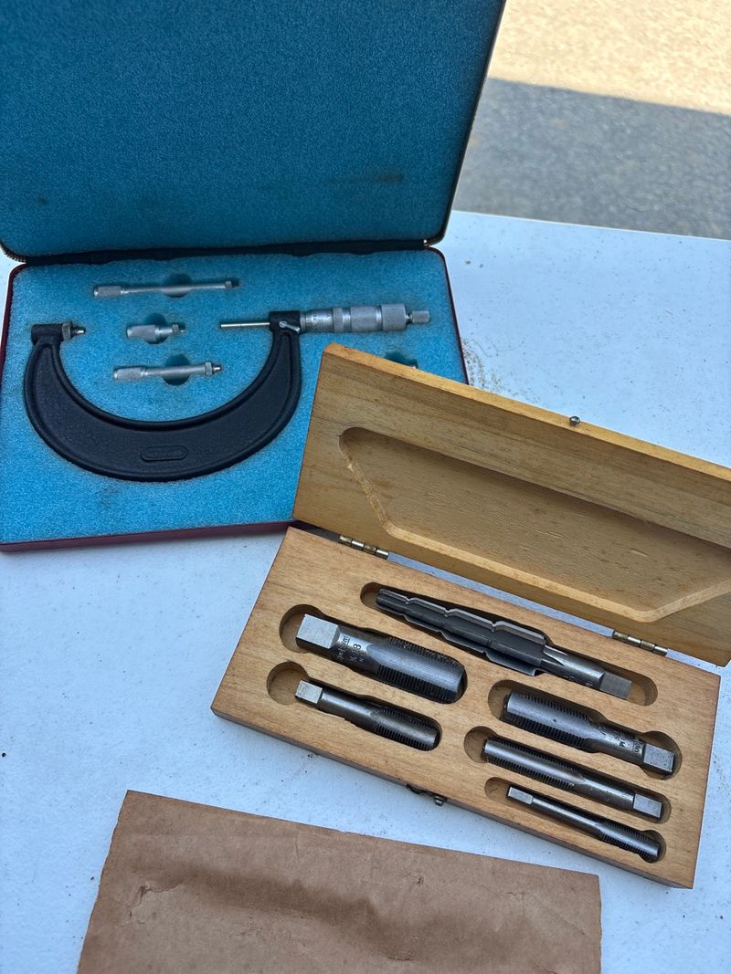 Blue-Point Snap-on Spark Plug Tap Set and Central Tool Micrometer - Image 1