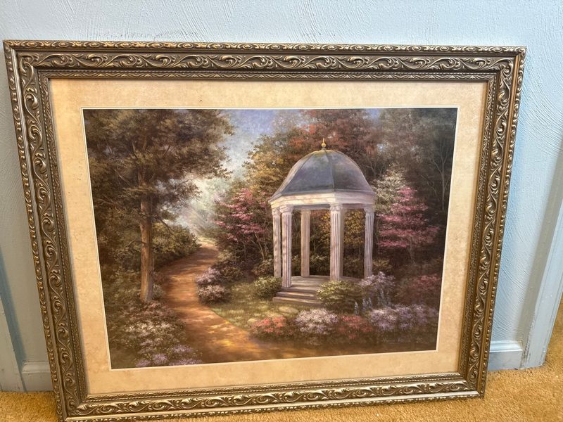 Vivian Flasch Framed Art Print Garden Gazebo Landscape Wall Decor