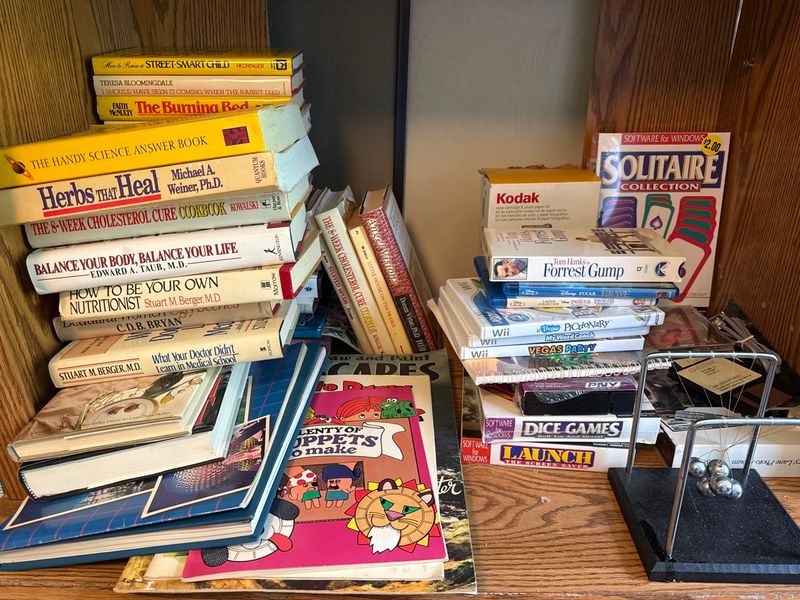 Multi-Category Estate Lot Books Video Games VHS Blu-ray Desk Toy