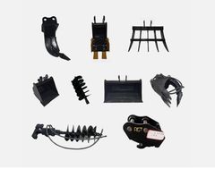 AGT Mini Excavator 9 Piece Attachment Set - Image 1