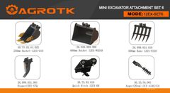 AGT Mini Excavator 6 Piece Attachment Set - Image 1