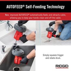 RIDGID EZ SPIN Drain Cleaning Snake Auger - Image 3