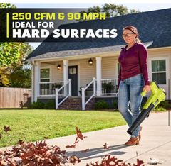 RYOBIONE+ 18V 90 MPH 250 CFM Cordless Battery Leaf Blower/Sweeper (Tool only) - Image 3