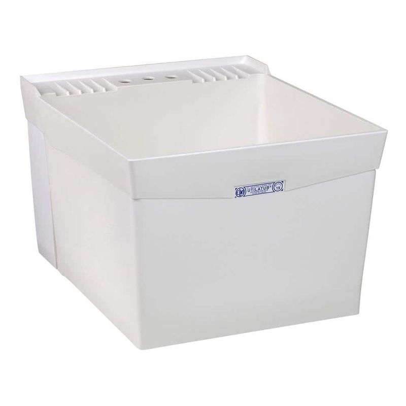 MUSTEE Utilatub 20 in. x 24 in. Structural Thermoplastic Wall-Mount Utility Tub in White 19W - Image 1