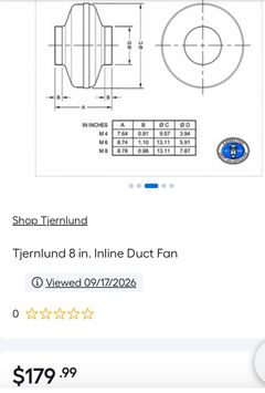 Tjernlund 8 in. Inline Duct Fan - Image 3