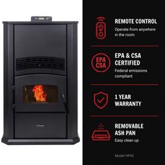 ComfortBilt 2,800 sq. ft. Pellet Stove with a 120 lbs. Hopper in Black HP42-ALPINE - Image 3