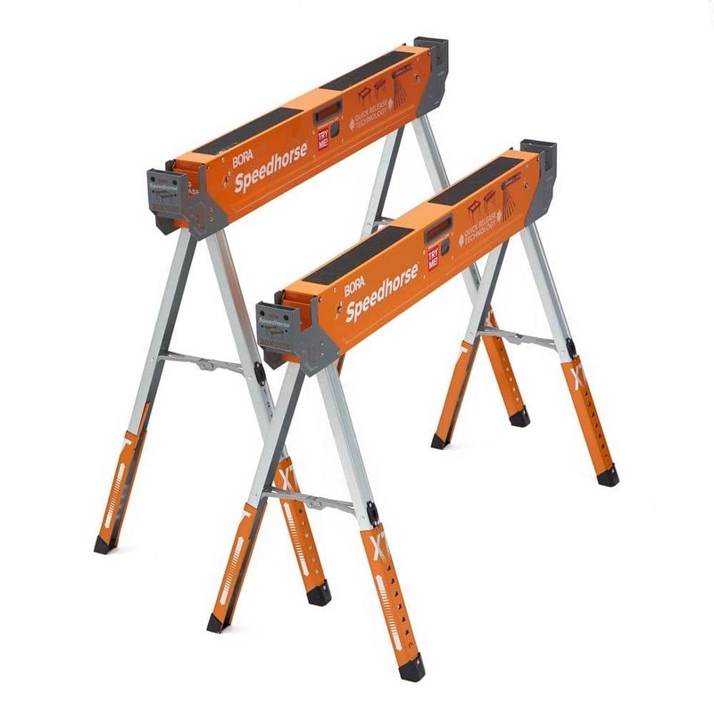 BORA 30 in. to 36 in. Steel Speed Horse XT Adjustable Height Sawhorse with Auto Release Legs (2-Pack) PM-4550T - Image 1