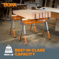 BORA 30 in. to 36 in. Steel Speed Horse XT Adjustable Height Sawhorse with Auto Release Legs (2-Pack) PM-4550T - Image 2