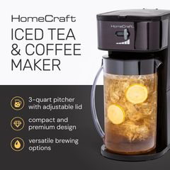 HomeCraft Cafe Ice 12-Cup Black Stainless Steel Iced-Coffee Maker HCIT3BS - Image 2