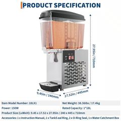 4.8 gal. Commercial Cold Beverage Dispenser - Image 3