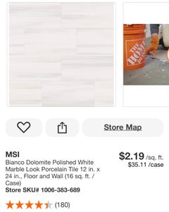 MSI  Marble Look Porcelain Tile 12 in. 24 in., Bianco Dolomite Polished White Floor and Wall (16 sq. ft. /Case) - Image 2