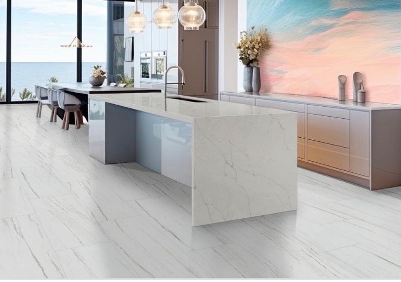 MSI Valeria White 16 in. x 32 in. Matte Porcelain Marble Look Floor and Wall Tile (14.20 sq. ft. /Case)
