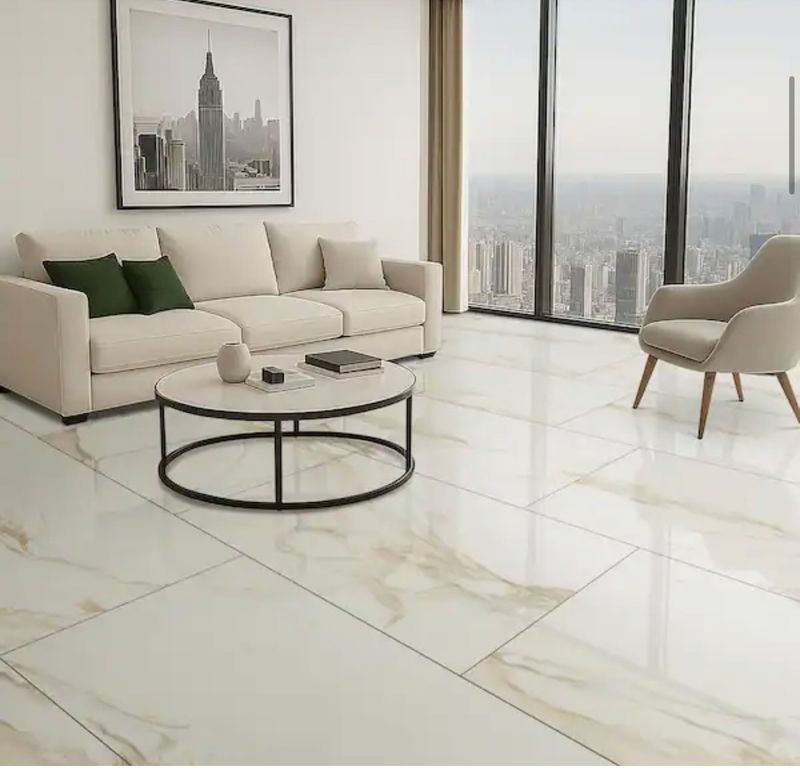 Milos White 24 in. x 48 in. Polished Porcelain Marble Look Floor and Wall Tile (16 sq. ft. /Case)