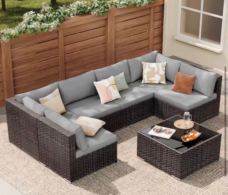7-Piece Outdoor Sectional Patio Furniture Set