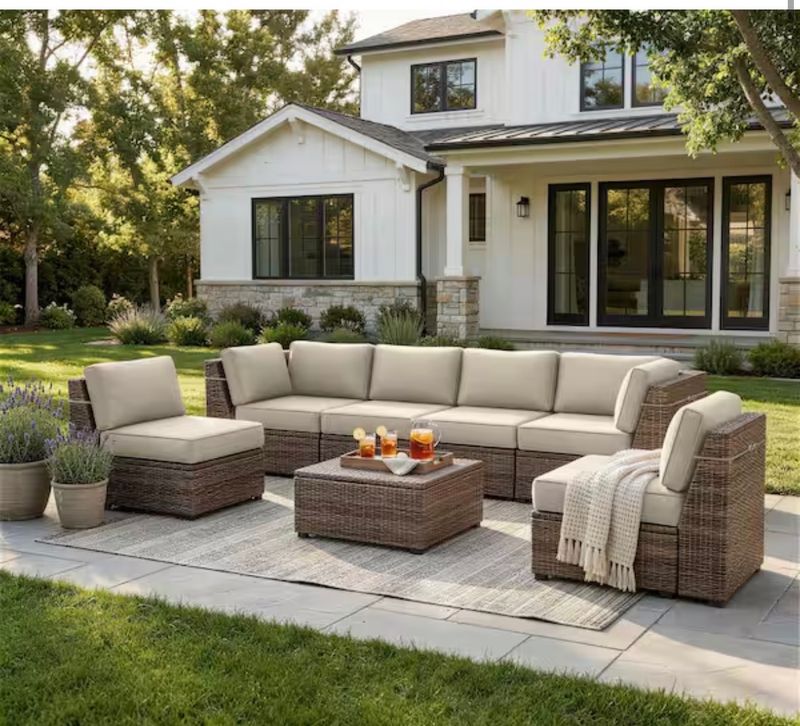 Outdoor Lounge Chair Sectional Cushion Cream