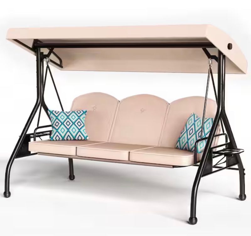3-Seat Metal Patio Swing
