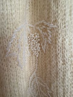 Sübiş Özel Beaded Cream Mohair Cardigan - Image 2
