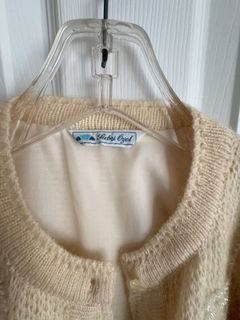 Sübiş Özel Beaded Cream Mohair Cardigan - Image 4