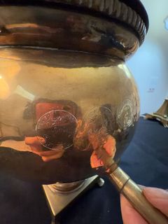 Turkish Brass Samovar with Engraved Medallions - Image 6