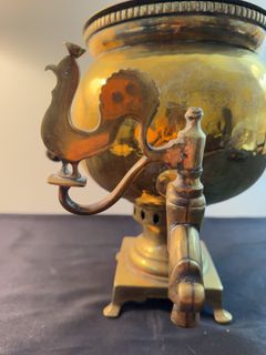 Turkish Brass Samovar with Engraved Medallions - Image 8