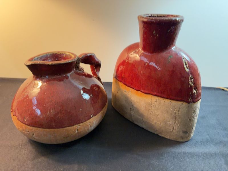 Heavy Terracotta Glazed Table Vessels - Image 1