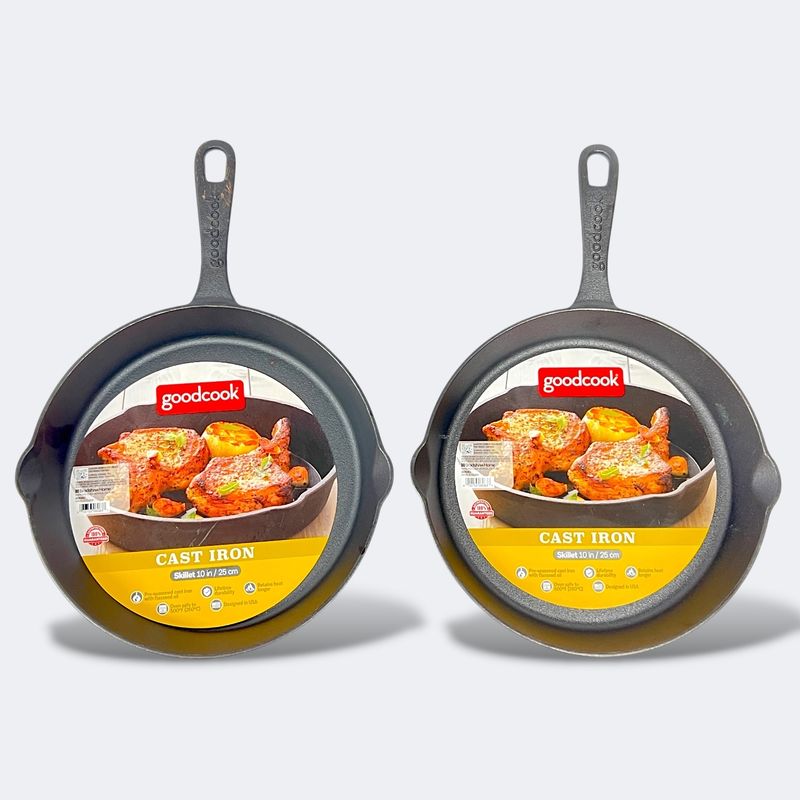 Pair Goodcook Cast Iron Skillets
