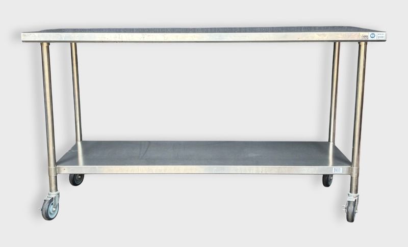Supera Stainless Steel Rolling Work Table with Undershelf