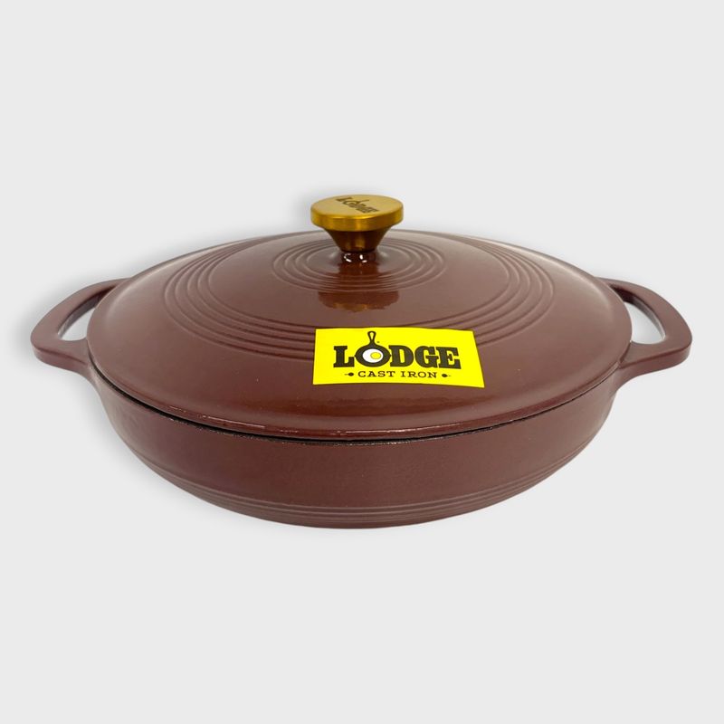 Lodge Enameled Cast Iron Covered Casserole Dish Dutch Oven Burgundy
