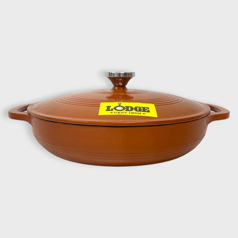 Lodge Enameled Cast Iron Covered Casserole Dish / Dutch Oven  Orange