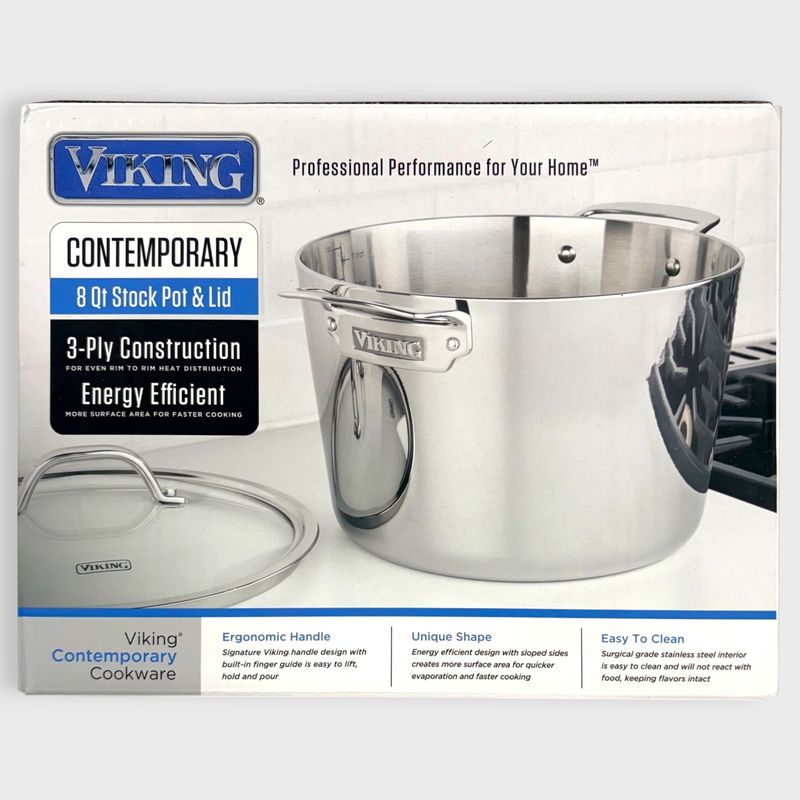 Viking Professional Contemporary 8Qt Stock Pot With Lid