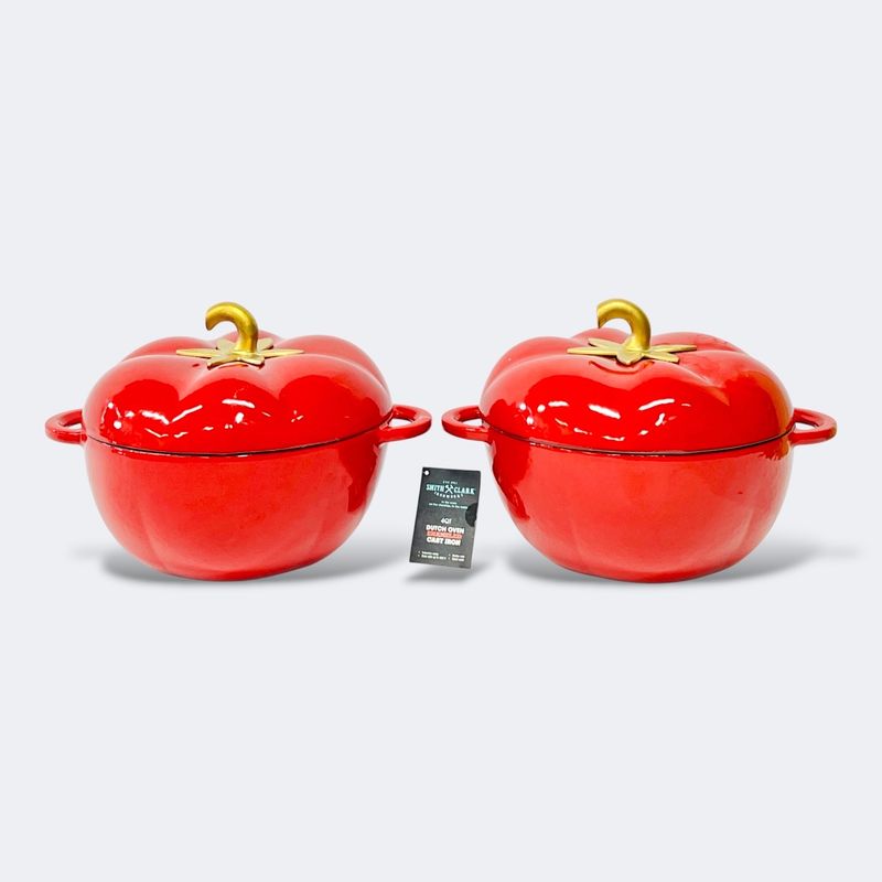 Pair Smith Clark Ironworks 4Qt Dutch Oven Enameled Cast Iron  - Image 1