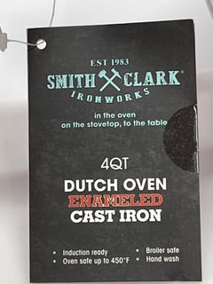 Pair Smith Clark Ironworks 4Qt Dutch Oven Enameled Cast Iron  - Image 2