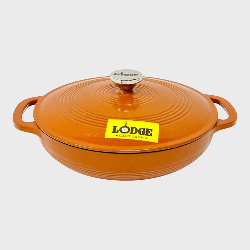 Lodge Enameled Cast Iron Covered Casserole Dutch Oven Orange - Image 1