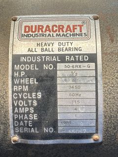 6in Duracraft Heavy Duty Bench Grinder - Image 2
