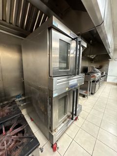 Double Stack Commercial Convection Ovens on Casters - Image 3