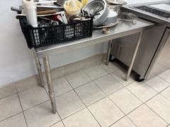 Stainless Steel Work Table with Adjustable Legs - Image 1