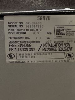 Sanyo Stainless Steel Mini Fridge - Image 4