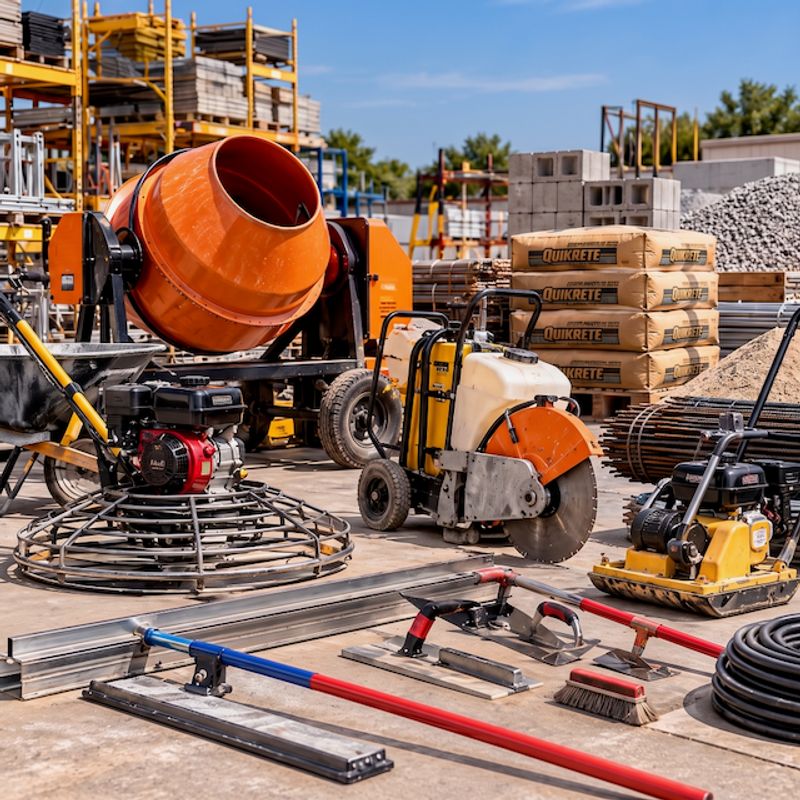 Concrete Construction Company Equipment and Tools banner