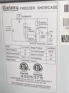 Galaxy Equipment Freezer Showcase Model 1771CFC9HC - Image 4