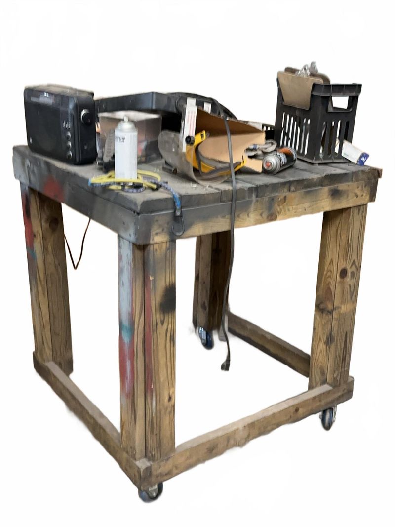 Rolling Work Table With Mixed Contents Included - Image 1
