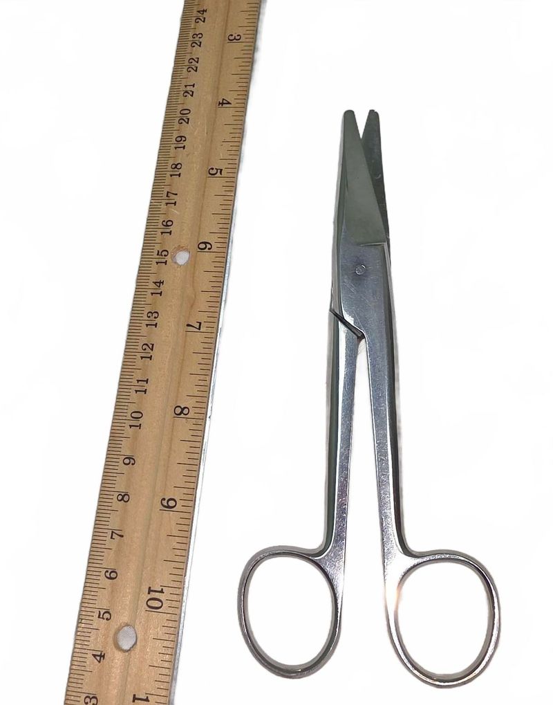 Surgical Instrument Stainless Steel Serrated Straight Mayo Scissors, 6.5" - Image 1
