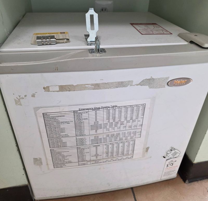 Haier White Locking Mini Refrigerator - Image 1