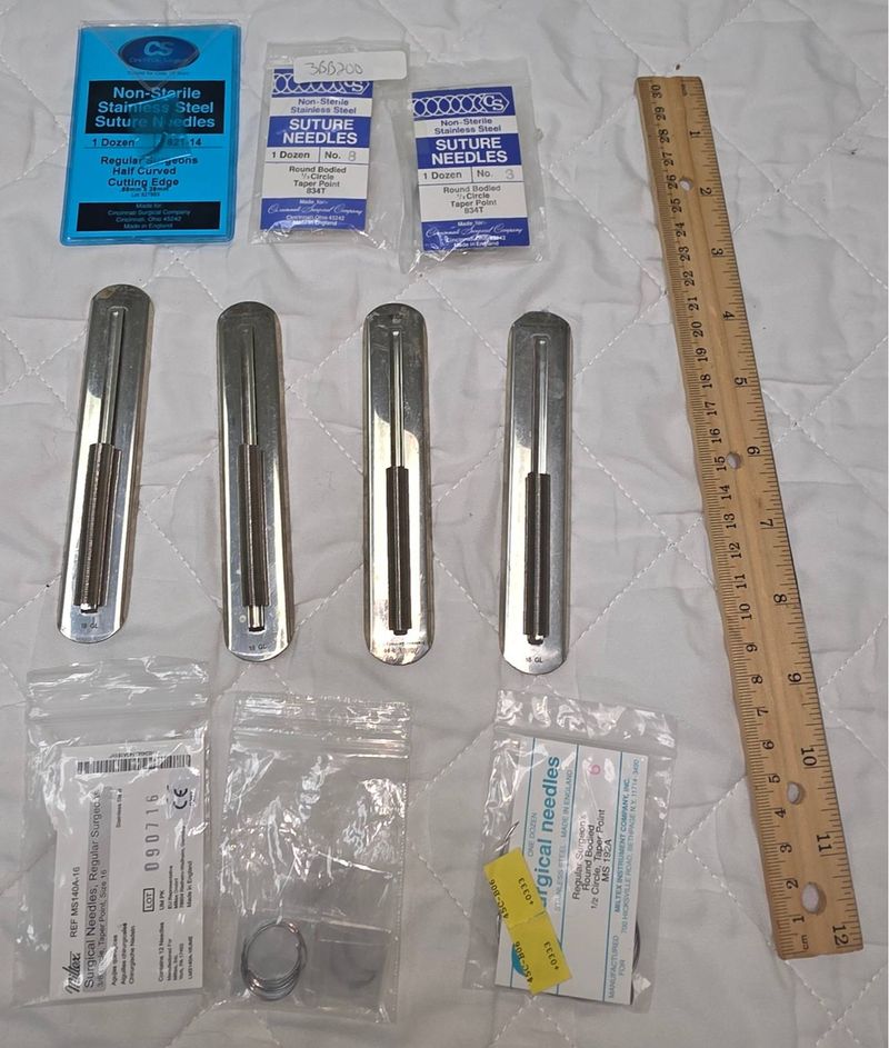 Surgical Stainless Steel Surgical Needles Lot - Image 1