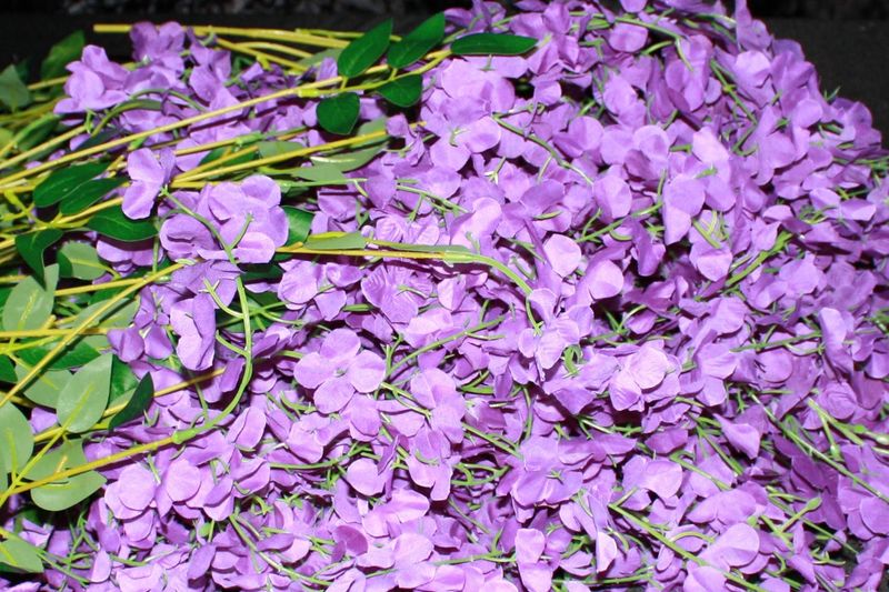 Bunch of 20 Artificial Mauve Wisteria Flowers