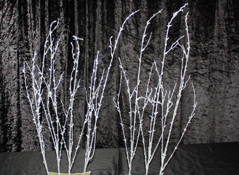 7 Glitter Silver Branches