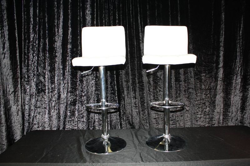 White Adjustable Bar Stools