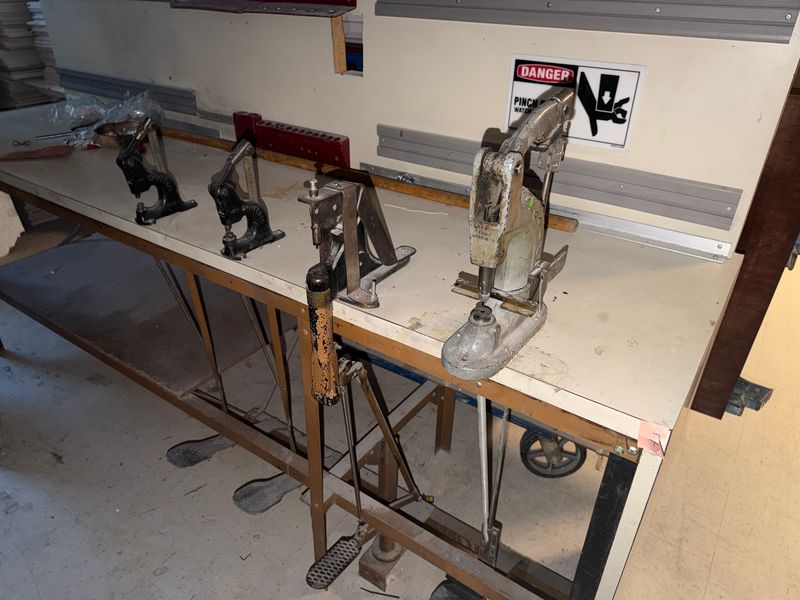 Industrial Eyelet Punch Workbench with Table - Image 1