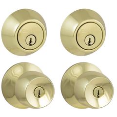Defiant Brandywine Polished Brass Single Cylinder Keyed Entry Keyed Alike Project Pack 32B87D1BD - Image 1