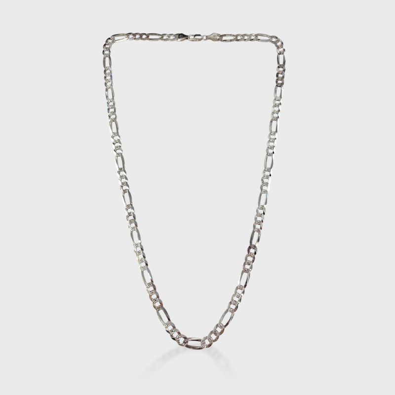 Italian Sterling Silver .925 Figaro Chain Link Necklace
